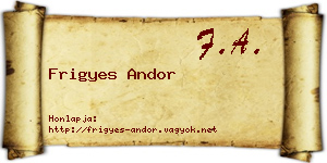 Frigyes Andor névjegykártya